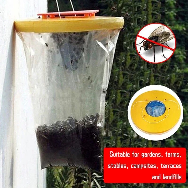 ing Fly Catcher Trap Insect Bug Killer Flies Catching Bag Disposable Fly Trap Control Flycatcher for Gardens Farms Campsites