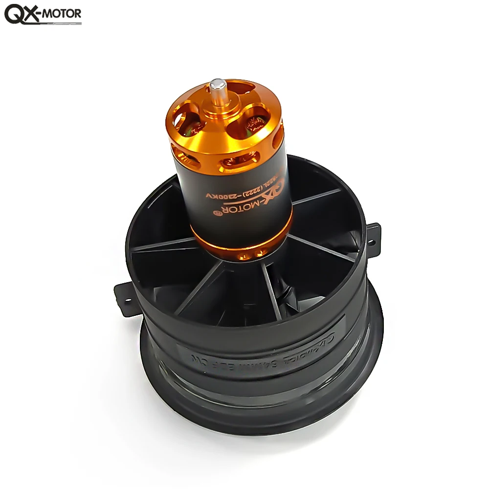 QX-MOTOR New Drone 64mm EDF 2100KV 2300KV 3300KV 4300KV Brushless Motor with 12 Blades Ducted Fan for RC Airplane Parts