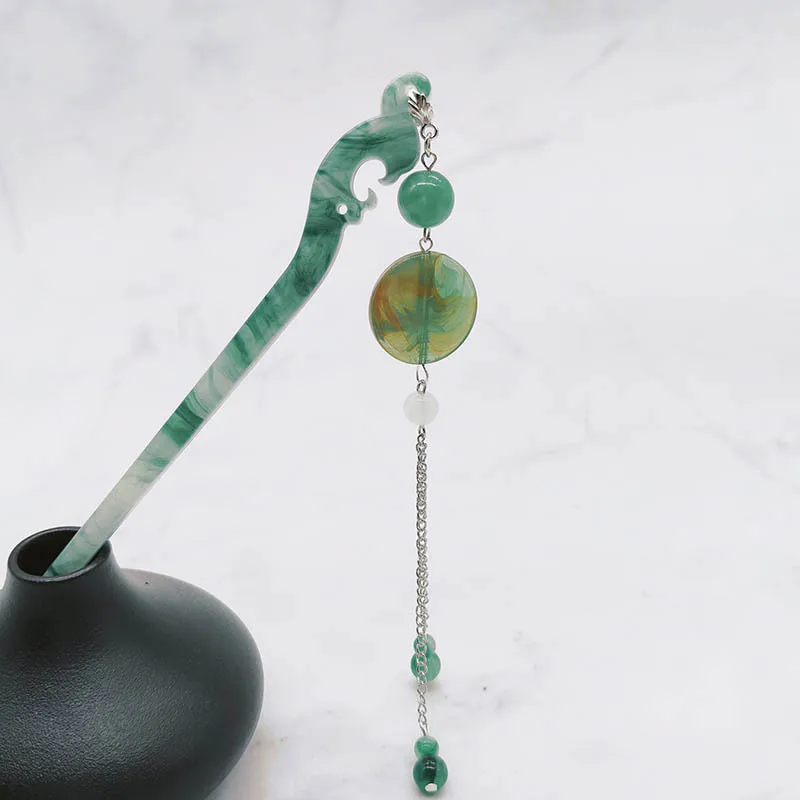 دبوس شعر Xiangyun جديد على الطراز الصيني، إكسسوار شعر شرابة على الطراز القديم، دبوس شعر ملفوف، أغطية رأس Hanfu الرجعية للنساء