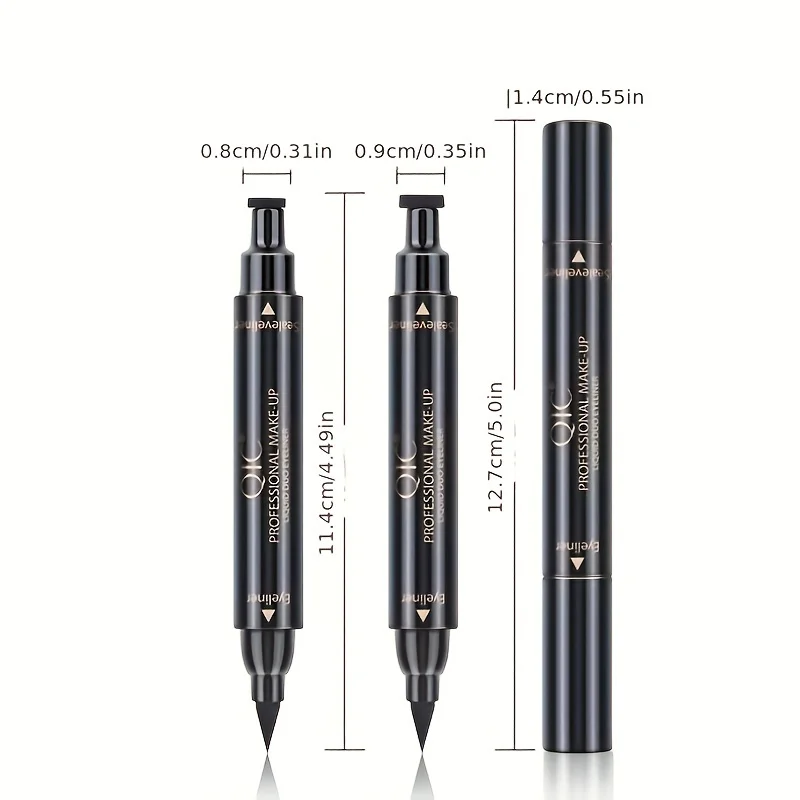 Waterproof and Smudge-Proof Double-Headed Seal Eyeliner Pen for Triangle Wing and Charming Tail Makes