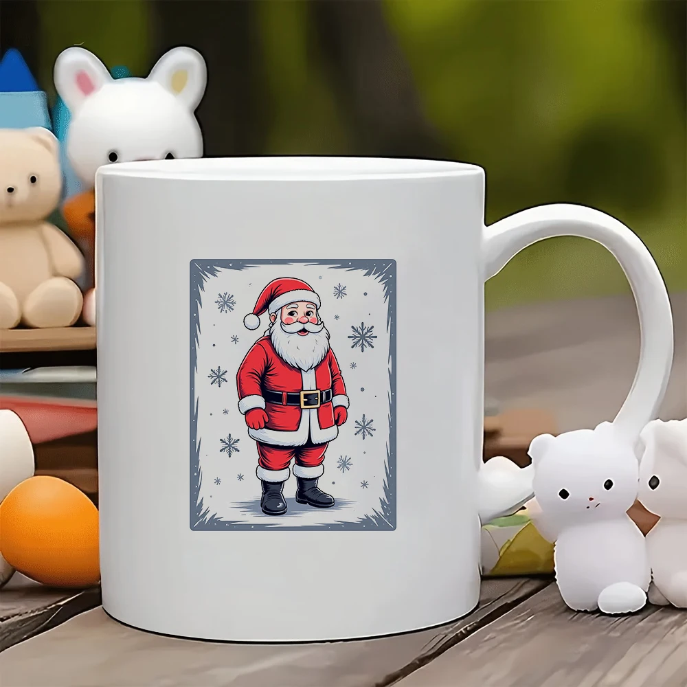 

11oz Cup + Santa Claus Cartoon Design + Christmas Gift - Kids Water Bottle Family Office Coffee Cup Set