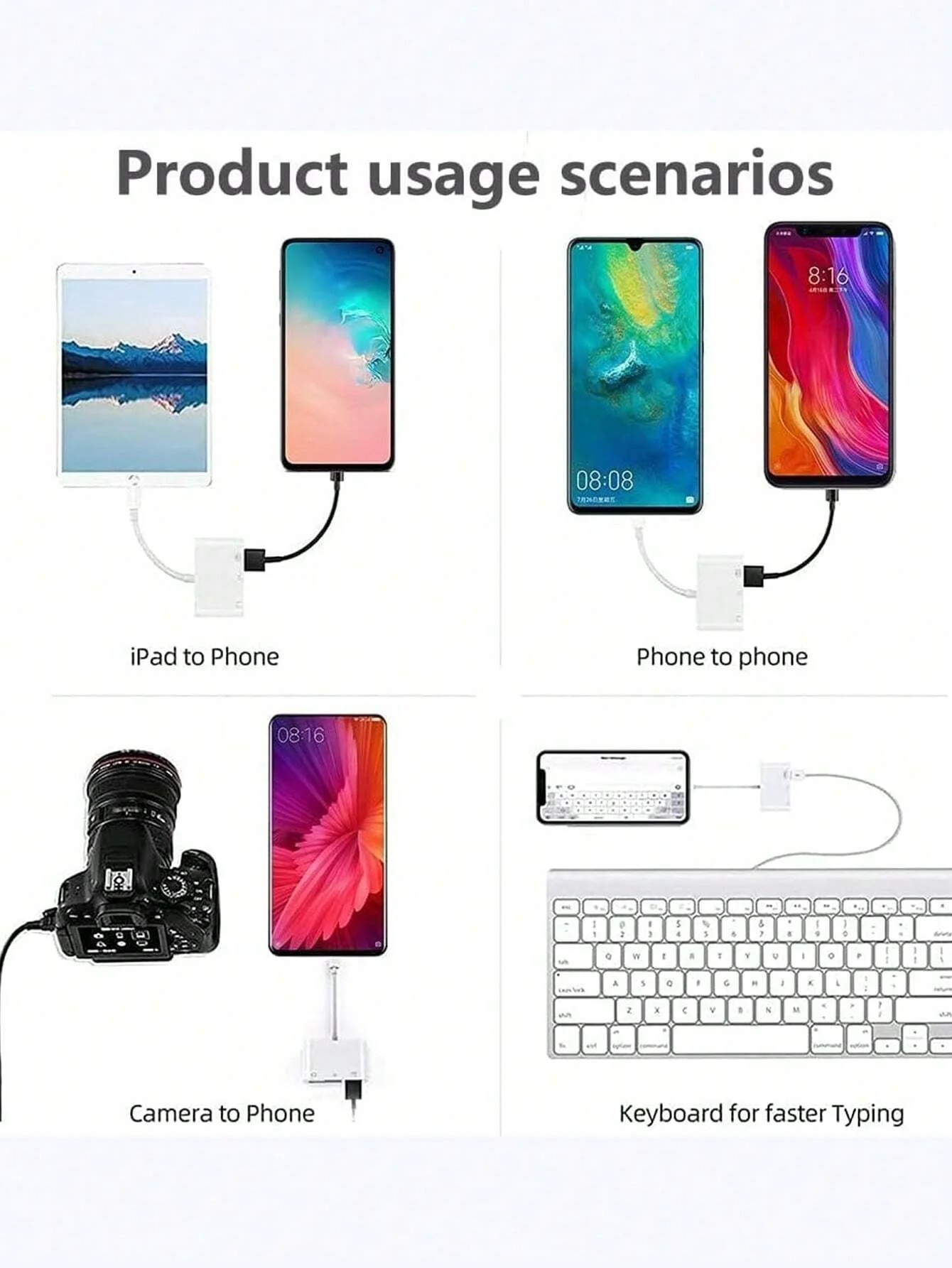 Lettore di schede OTG 3 in 1 Adattatore per scheda di memoria da Lightning a SD TF di tipo C per PC portatile Lettore di schede multi-intelligente iPhone Nessun APP richiede