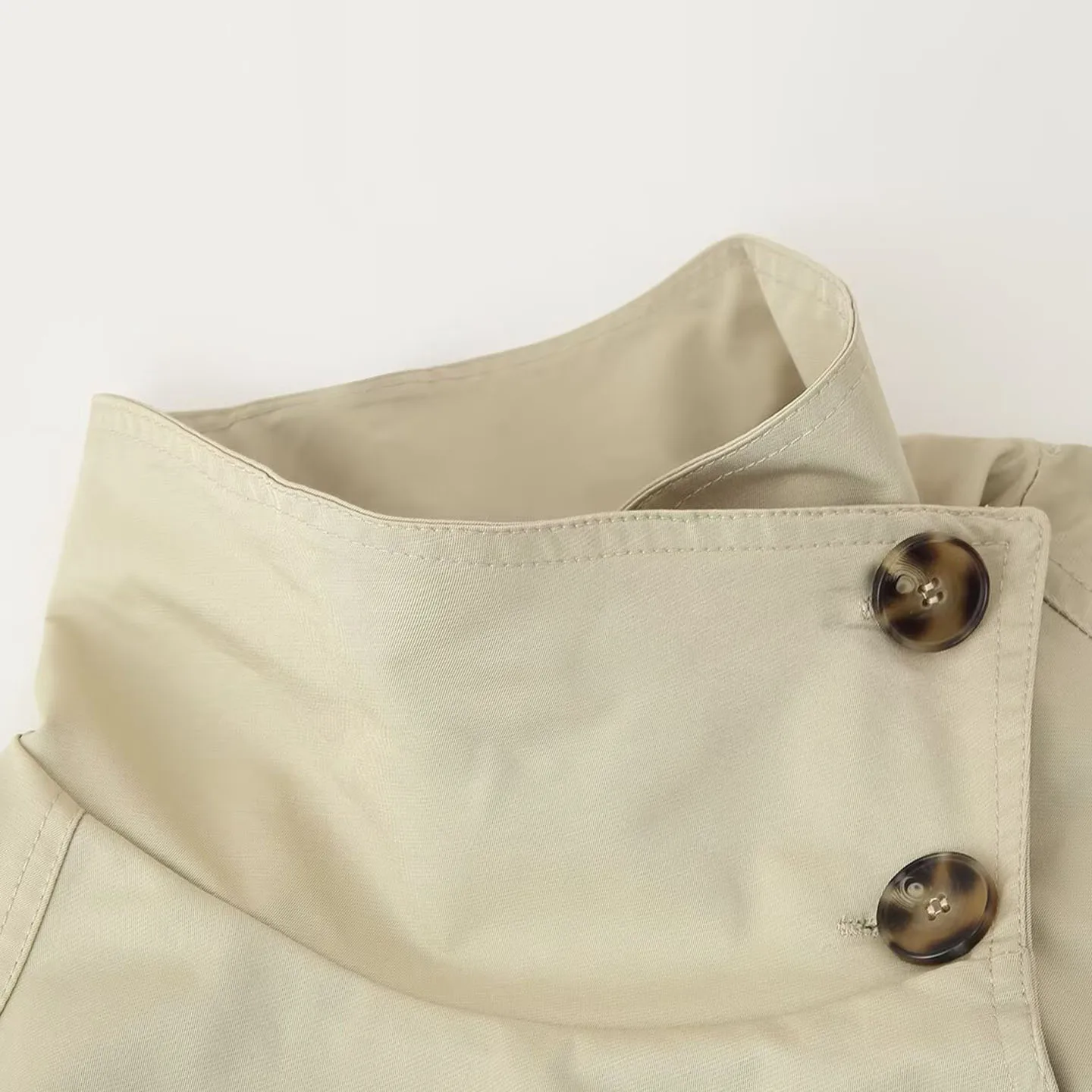 

Женская клетка в клетку с застежкой на талии, двубортная осенняя новинка, европейская подставка, подходит для других материалов, женская ...