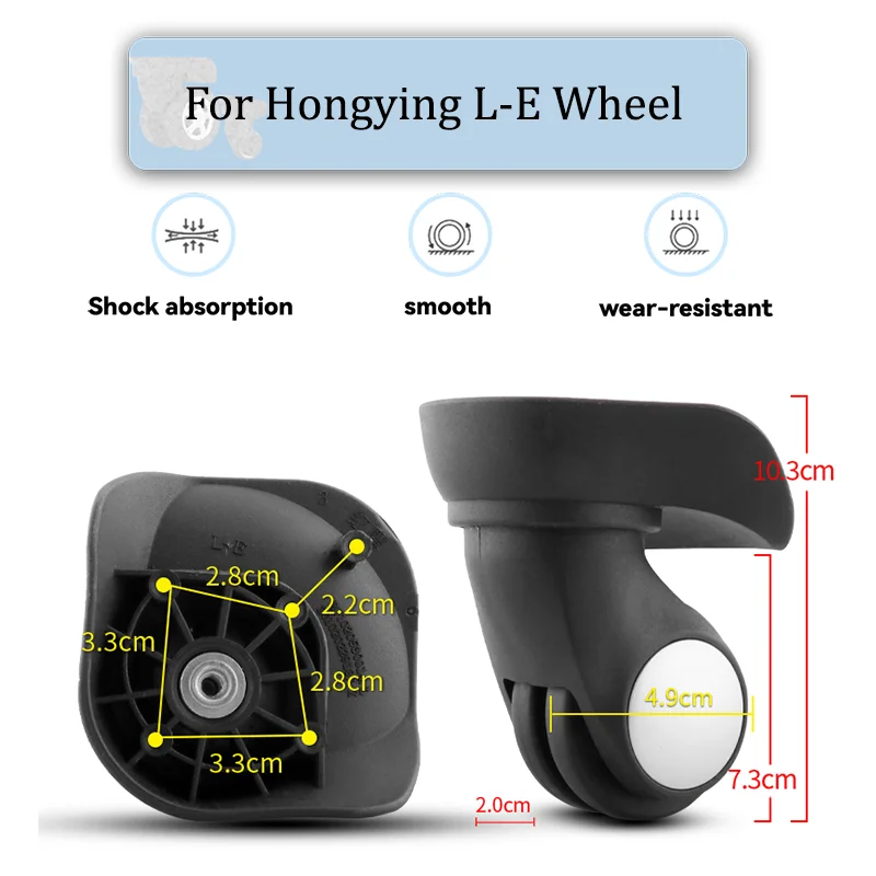 

For Hongying L-E Universal Wheel Replacement Suitcase Rotating Smooth Silent Shock Absorbing Wheel Accessories Wheels Casters