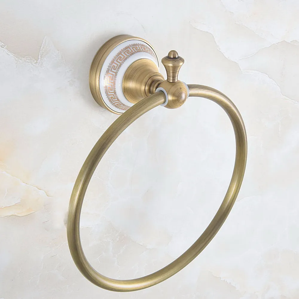 Towel Rings Antique Brass Towel Ring Towel Holder Bath Towel Bar Bathroom Accessories Home Decoration Nba575