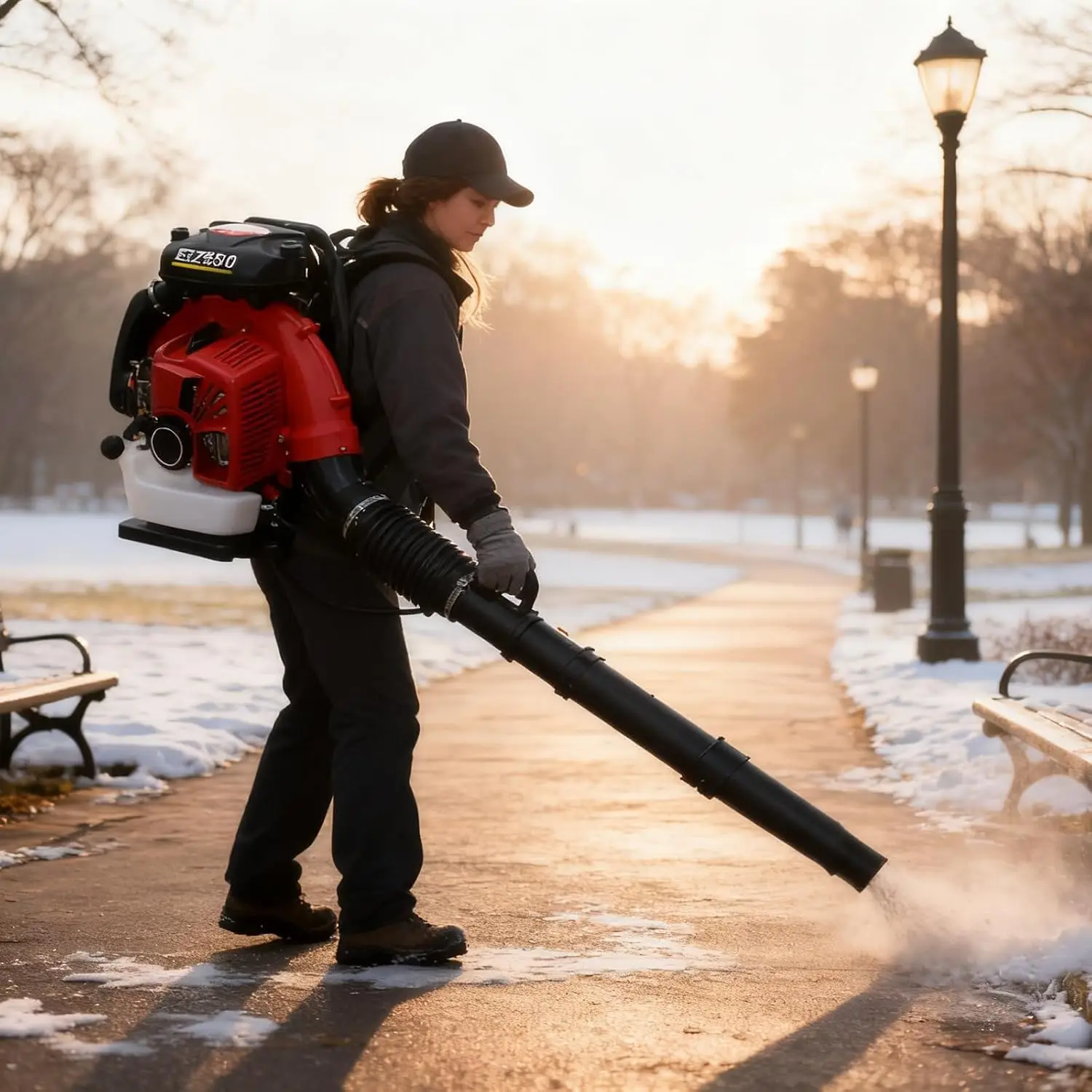 85CC Gas Backpack Leaf Blower, 2-Stroke Handheld-Class Blower，2.3L Oil Tank Grass Lawn Blower for Effortless Leaves, Snow, and D