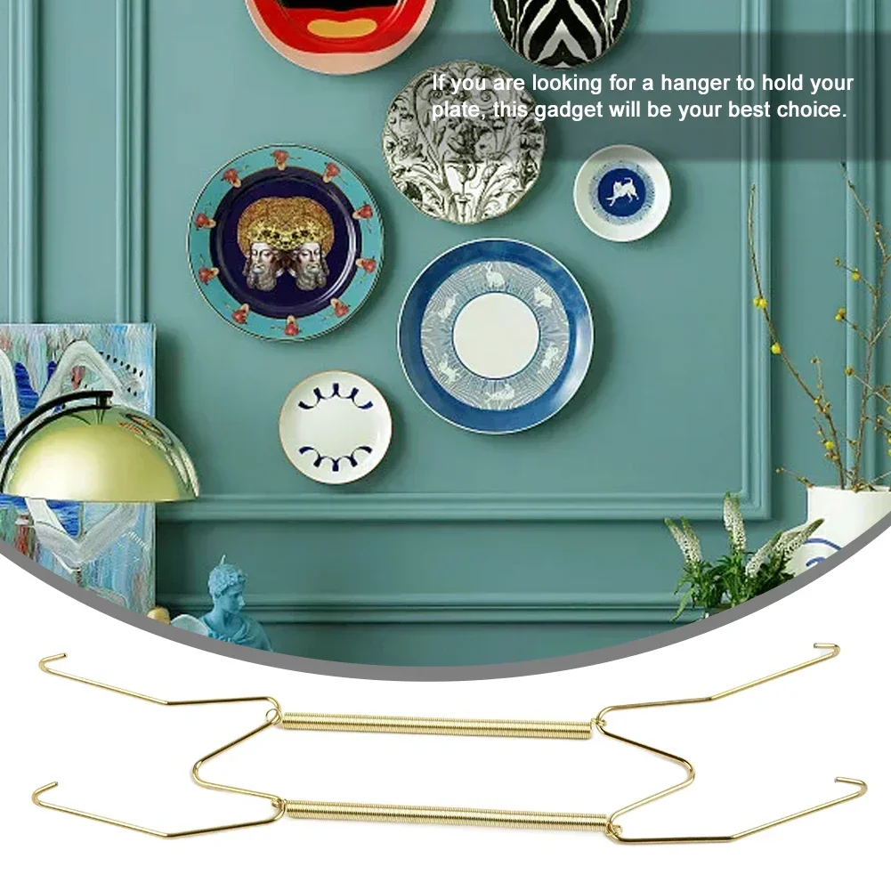 5 Sizes Wall Display Invisible Dish Hangers Adjustable Plate Spring Holder Hanging Plates Home Decor