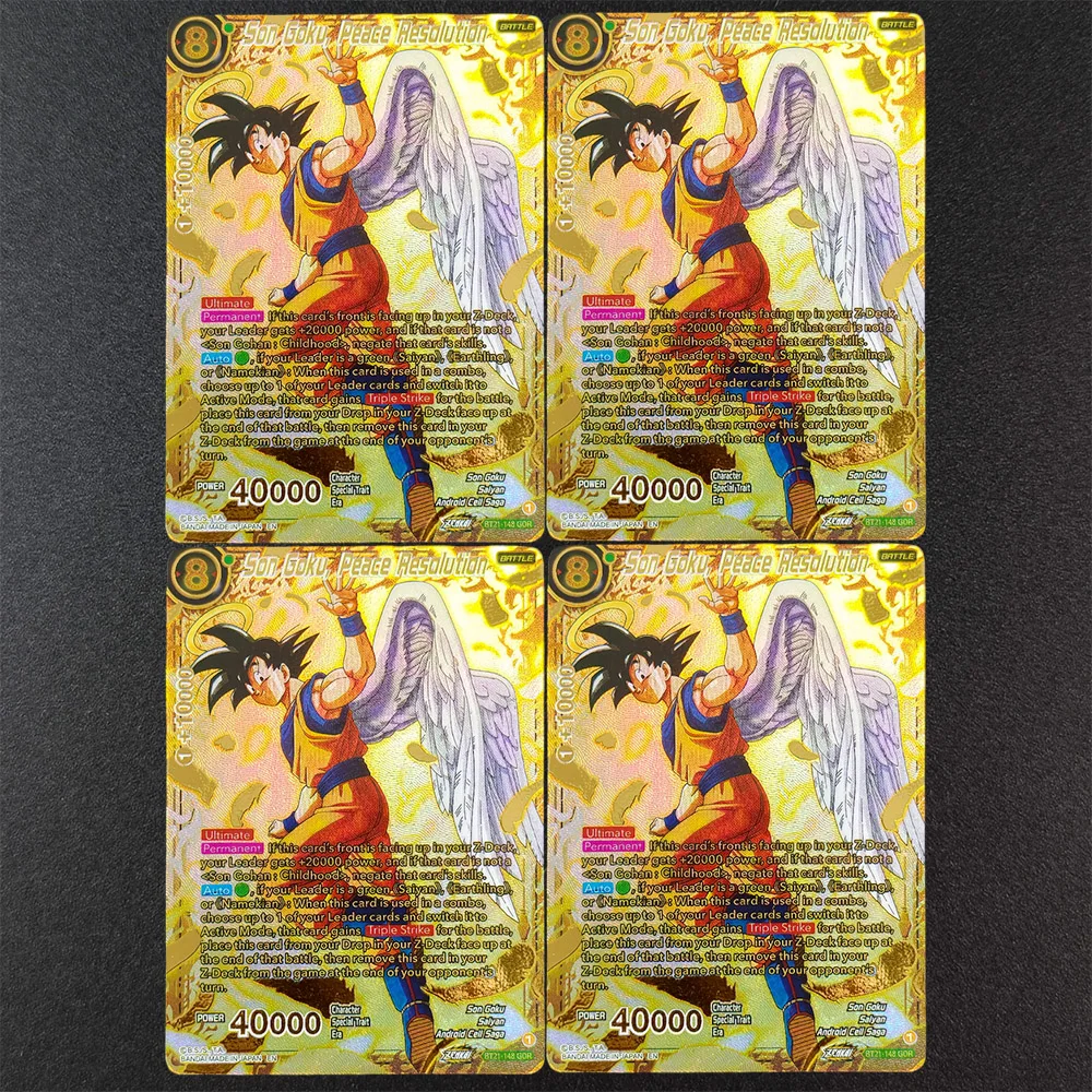 Carta de Juego Coleccionable BT21-148 Wild Resurgence de Dragon Ball Super Masters: Son Goku, Dios de la Resolución de Peces, Edición Limitada, Hecho a Mano