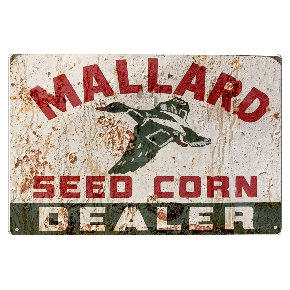 Vintage Seed Corn Dealer Metal Sign | 8x12 Inch Farmhouse Iron Wall Art for Rustic Decor