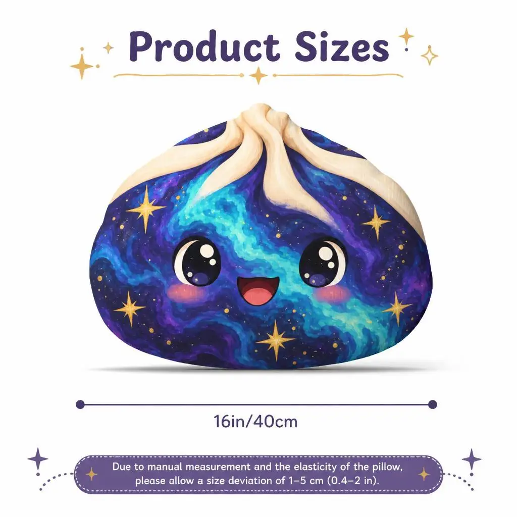 Kawaii Galaxy Dumpling Kissen Sternenhimmel Bao Kissen Niedliches Weltraum Dekokissen Geformtes Stoffkissen für Heimdekoration Geschenk – Detail 4