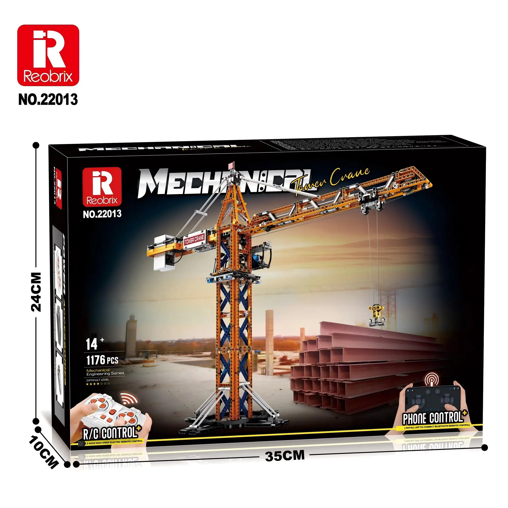 1176PCS Afstandsbediening Torenkraan Bouwstenen Stad Jib Kraan Elektrische Technologie RC Bricks Set Kinderen Speelhuis Speelgoed Geschenken