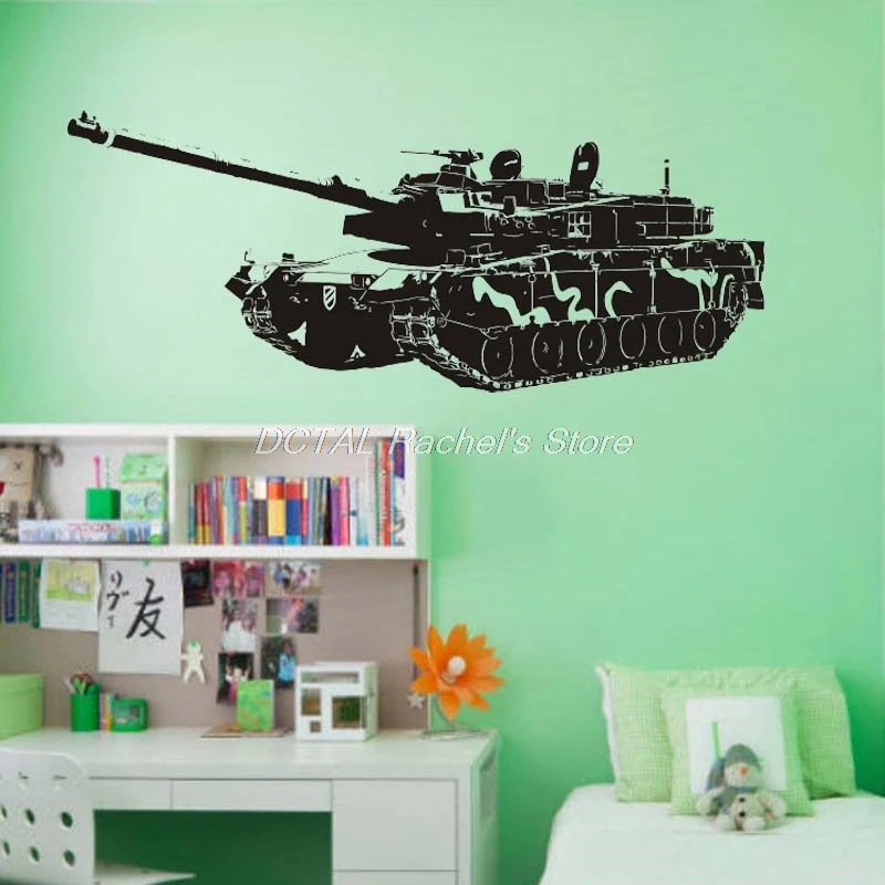 K2 Black Panther Main Battle Tank Wall Sticker Military Weapon Decal Vinyl Sticker House Murals For Kids Room Decoration