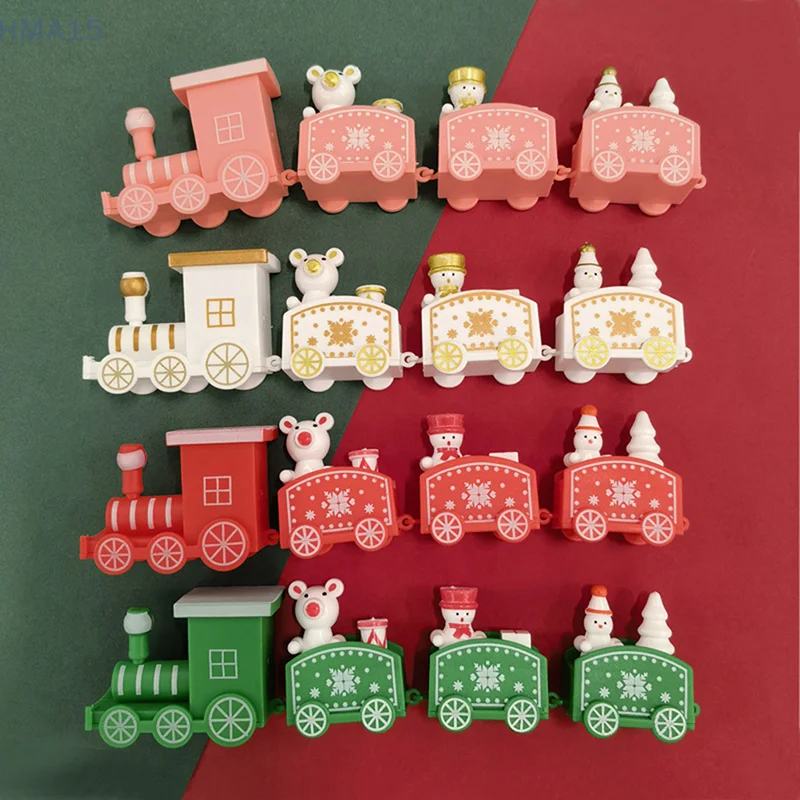 Christmas Children's Party Dessert Table Accessories Christmas Plastic Train Ornament Festive Decorations