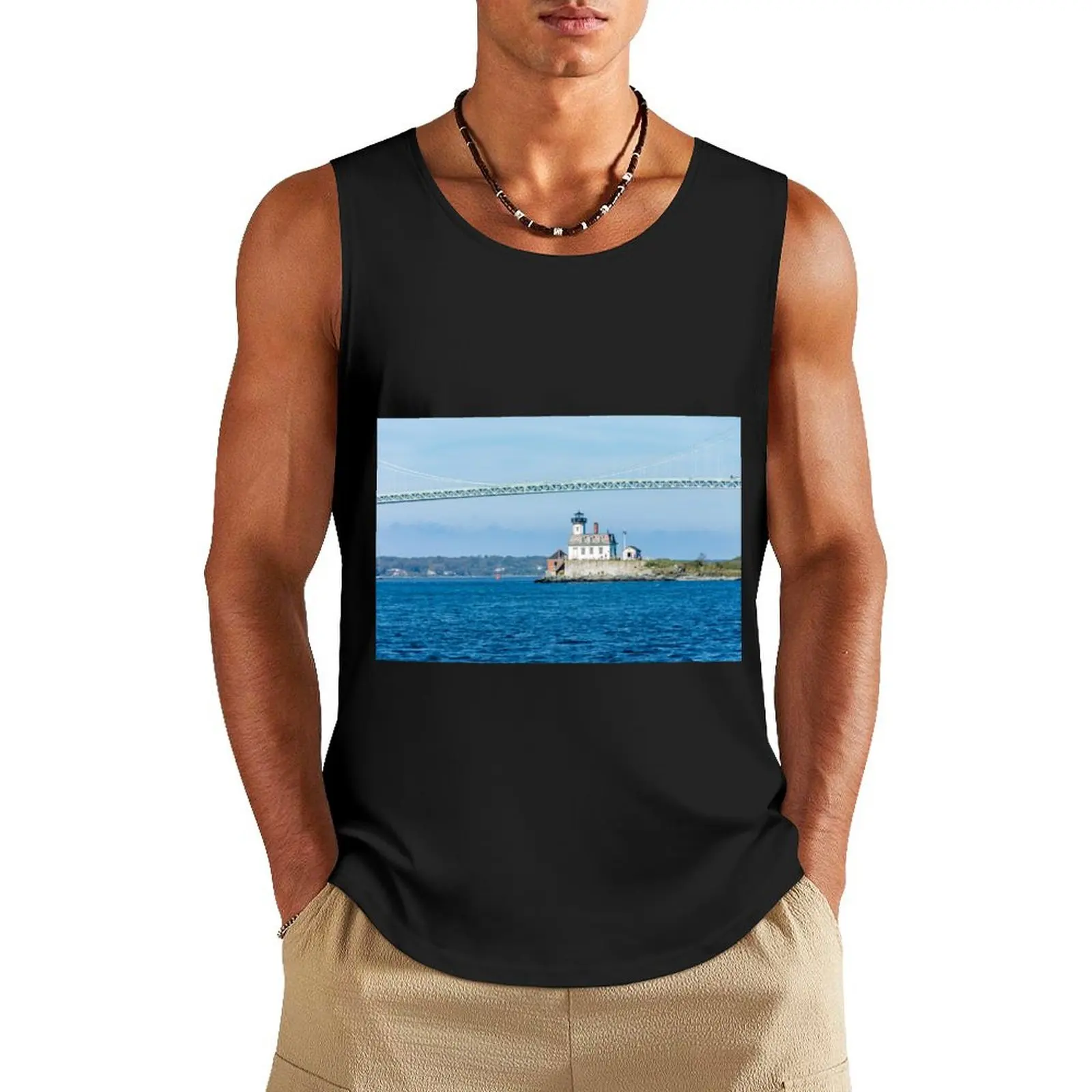 

Роза Остров Маяк Ньюпорт Род Остров Майка мужской сексуальный костюм Мужской тренажерный зал Мужские футболки