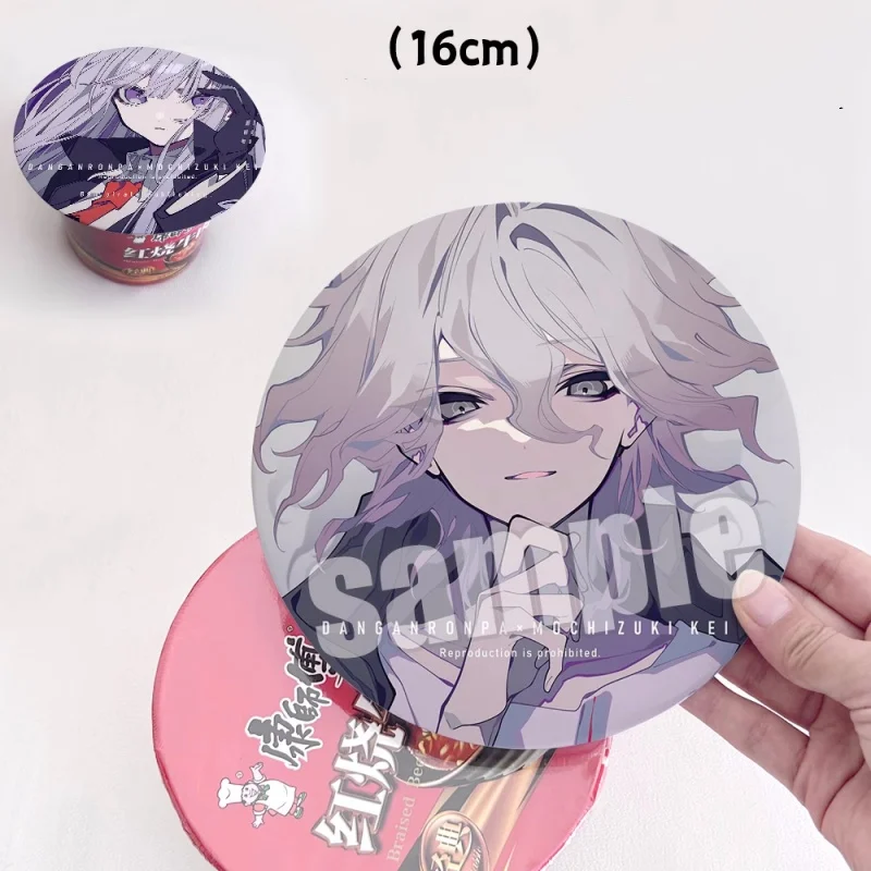 

Anime Danganronpa Naegi Makoto Big 16cm Badge Stand Figure Brooch Pins Noodles Instant Noodles Lid Cosplay Gift A7079