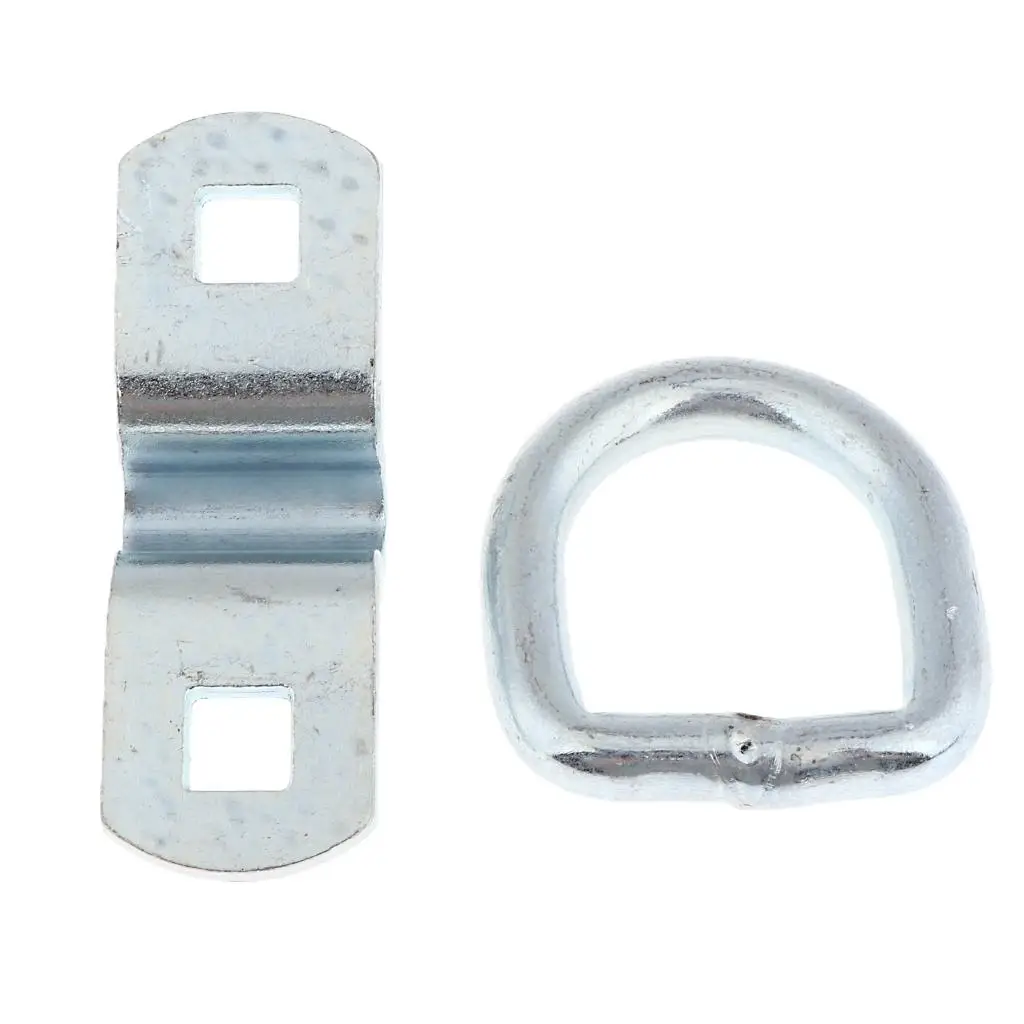 D-ring Strap Cargo Flatbed Truck Trailer Durable Silver Lashing Straps for Hitch Cover Metal Anchor