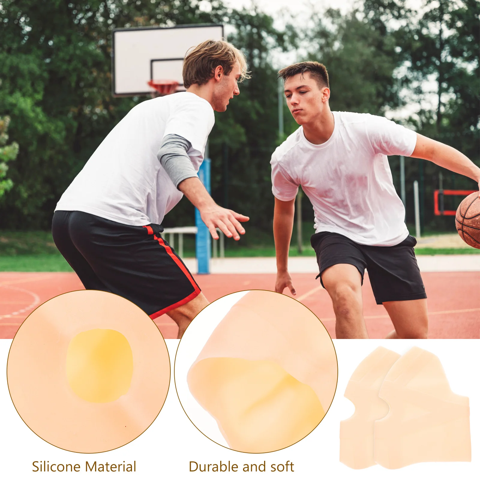 

1 Pair High-Elasticity Knee Pads Silicone Support For Swimming Riding Hiking Dancing Climbing Water-Resistant Ultra-Thin