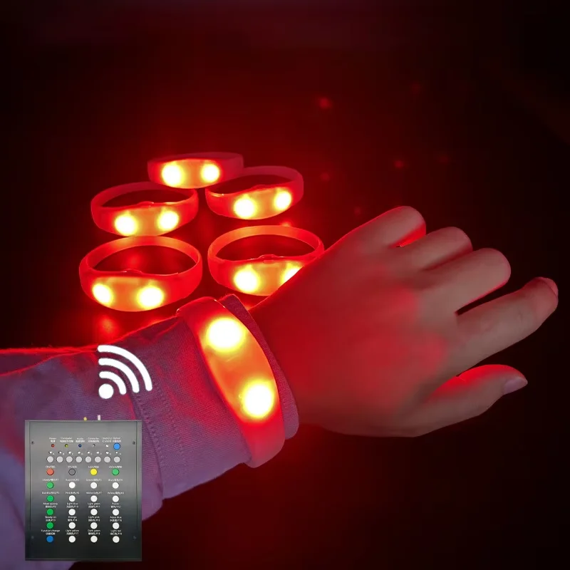 

33 Keys Remote Control DMX Function LED Bracelets Glowing Wristbands
