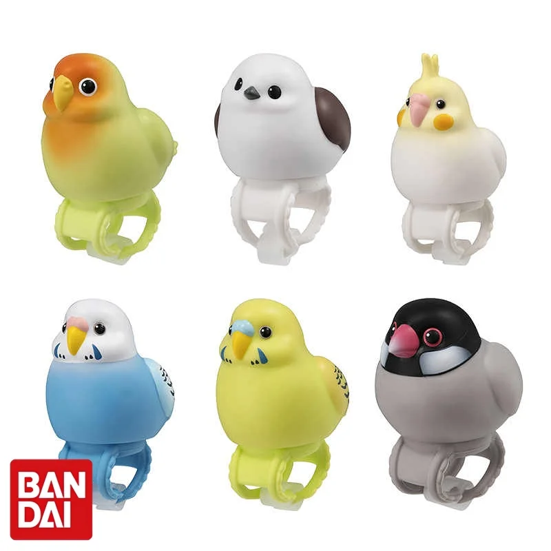 Figuras de Vinilo Suave de Aves Lindas de Bandai Gashapon, Figuras de Animales como Periquitos, Gorriones de Java y Pájaros, Clip para Manillar de Bicicleta, Adorno de Escritorio