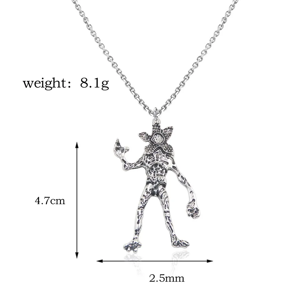 Movie New Stranger Necklace Demodog Demogorgon Monster Alloy Pendant Necklace Cosplay Jewelry Prop for Men Women Gifts