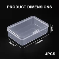 4 Pcs Mini Clear Plastic Storage Containers Box, 3.7x2.5x1 Inches 2