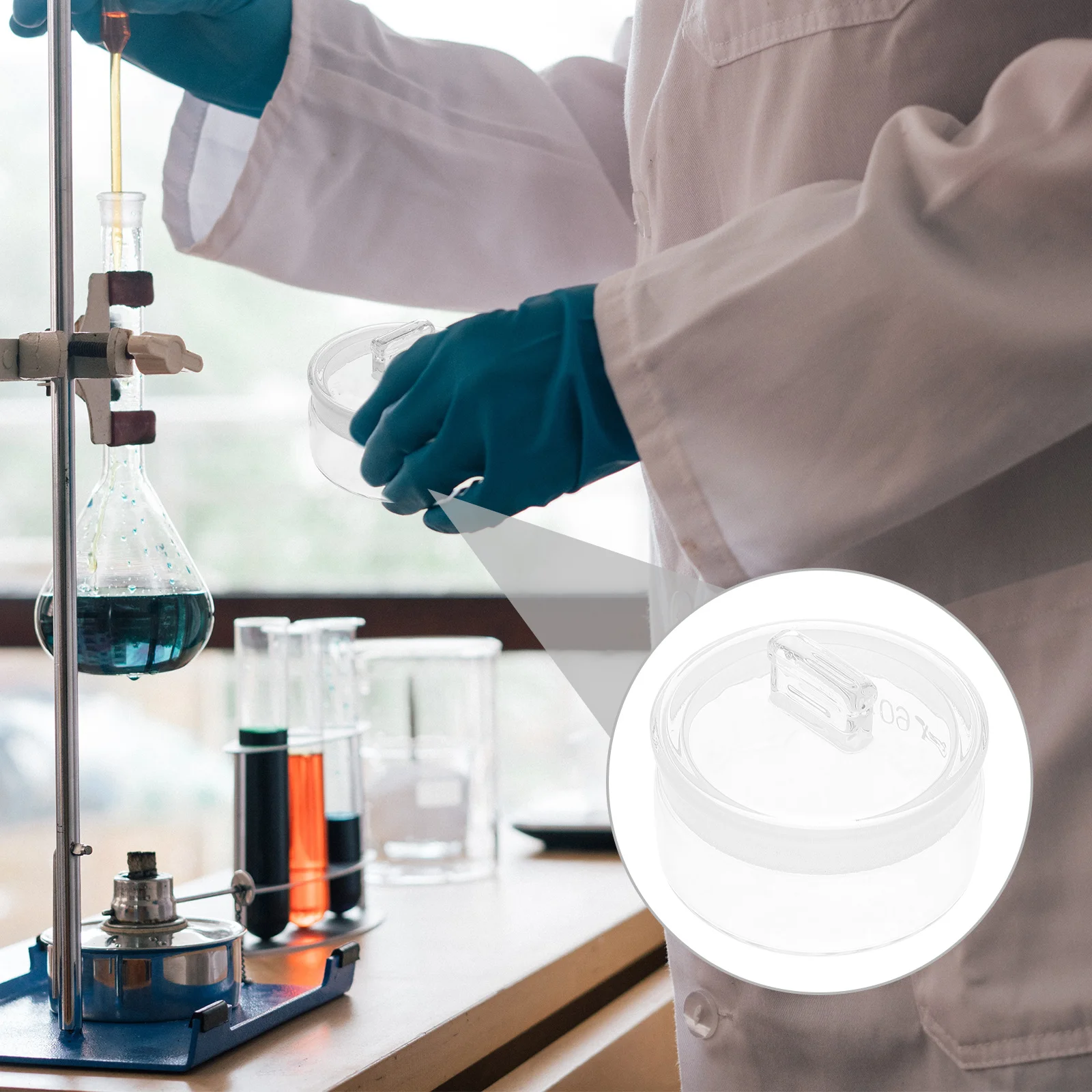 

60x30cm Tall Weighing Bottle Transparent Graduated Glass with Ground Stopper Precision Measurement Lab Tool for Scientific