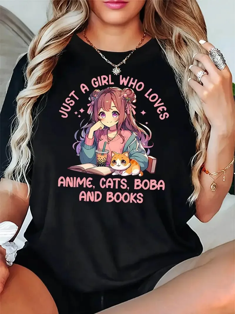 

Cartoon Graphic Printing Summer Autumn Winter Pure Cotton Men's and Women's T-shirts Short Sleeves Luxury Outdoor Sports Brand