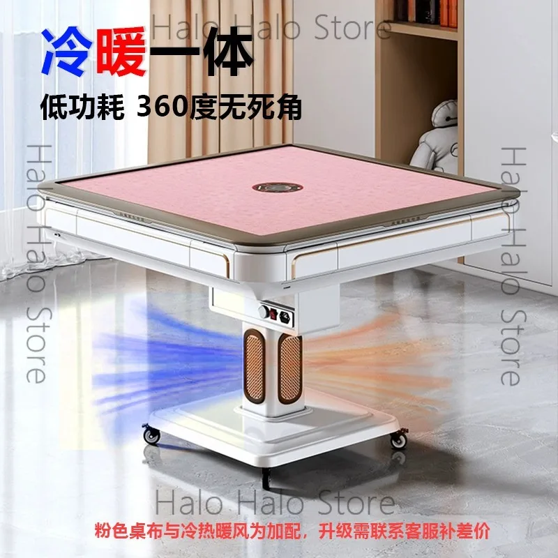 

4 Player Automatic Mahjong Table Foldable European Style Electric Game Dining Table 2 in 1 Home Use