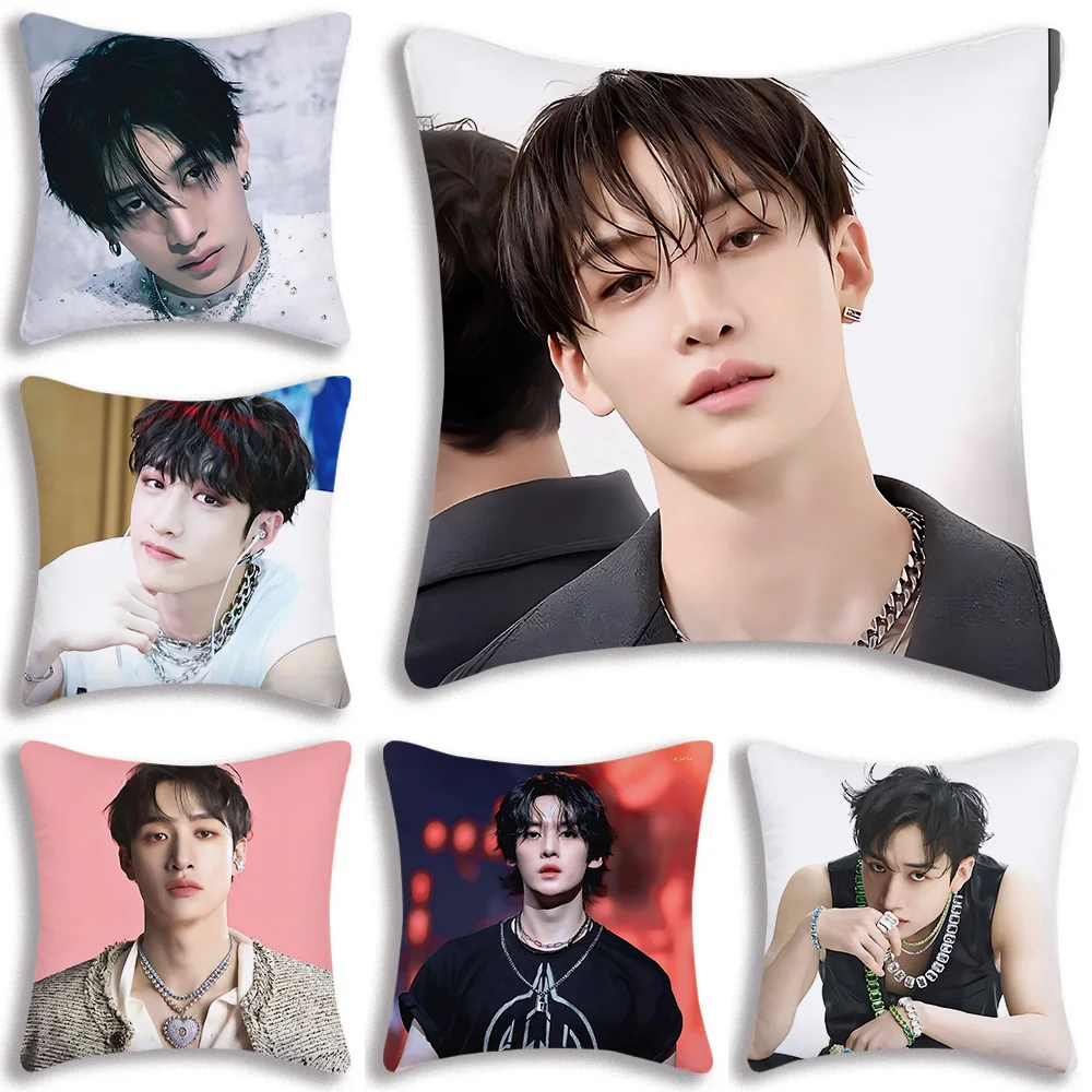 Pillow Covers Cartoon S-StrayS KidsS BangS chan Sofa Decorative Home Double-sided Printing Short Plush Cute Cushion Cover