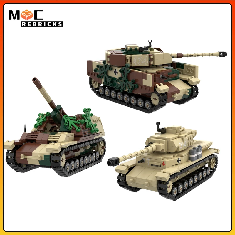 

WW2 Military German Panzer IV Ausf H Medium Tank Building Block Fighting Vehicles Vehicles Display Model Bricks Toys for Boys