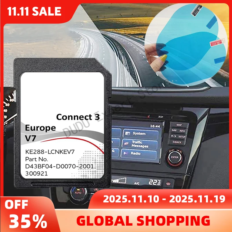 

Новейший автомобиль Connect 3 V7 LCN X-Trail для Nissan Sat Nav, версия карты, данные с противотуманными наклейками