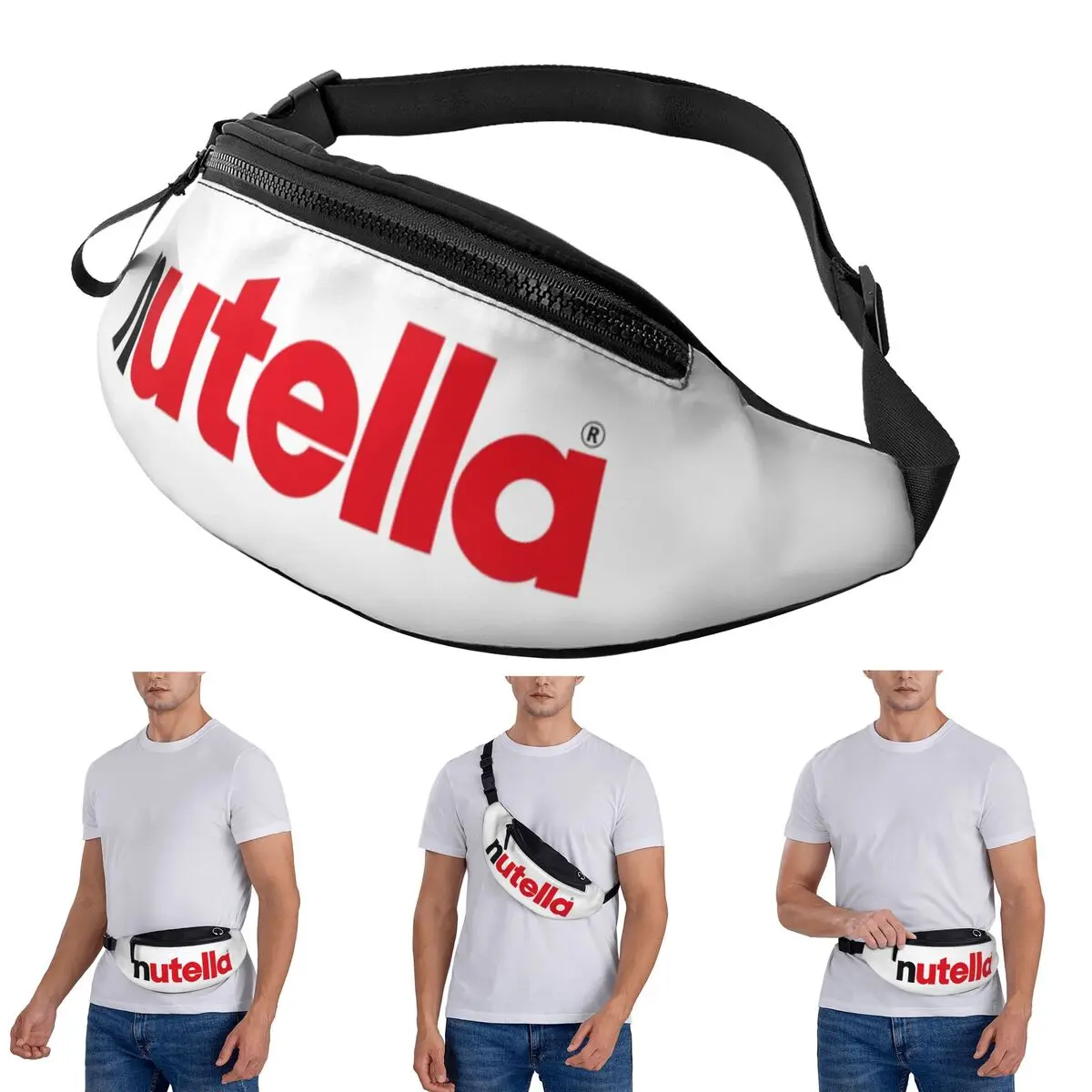 

Crossbody Waist Bag Nutella Men Women Fanny Pack Traveling Running Money Phone Pouch