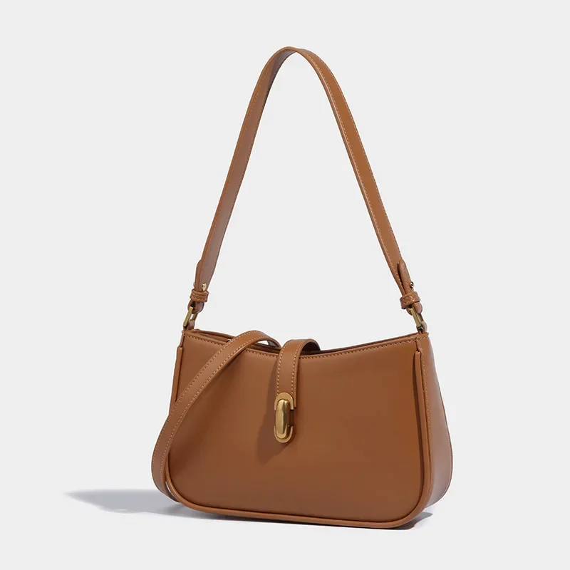 Bolsa de axilas feminina de deslocamento, bolsa de ombro versátil, monocromática, casual, tiracolo, bolsa feminina, moda