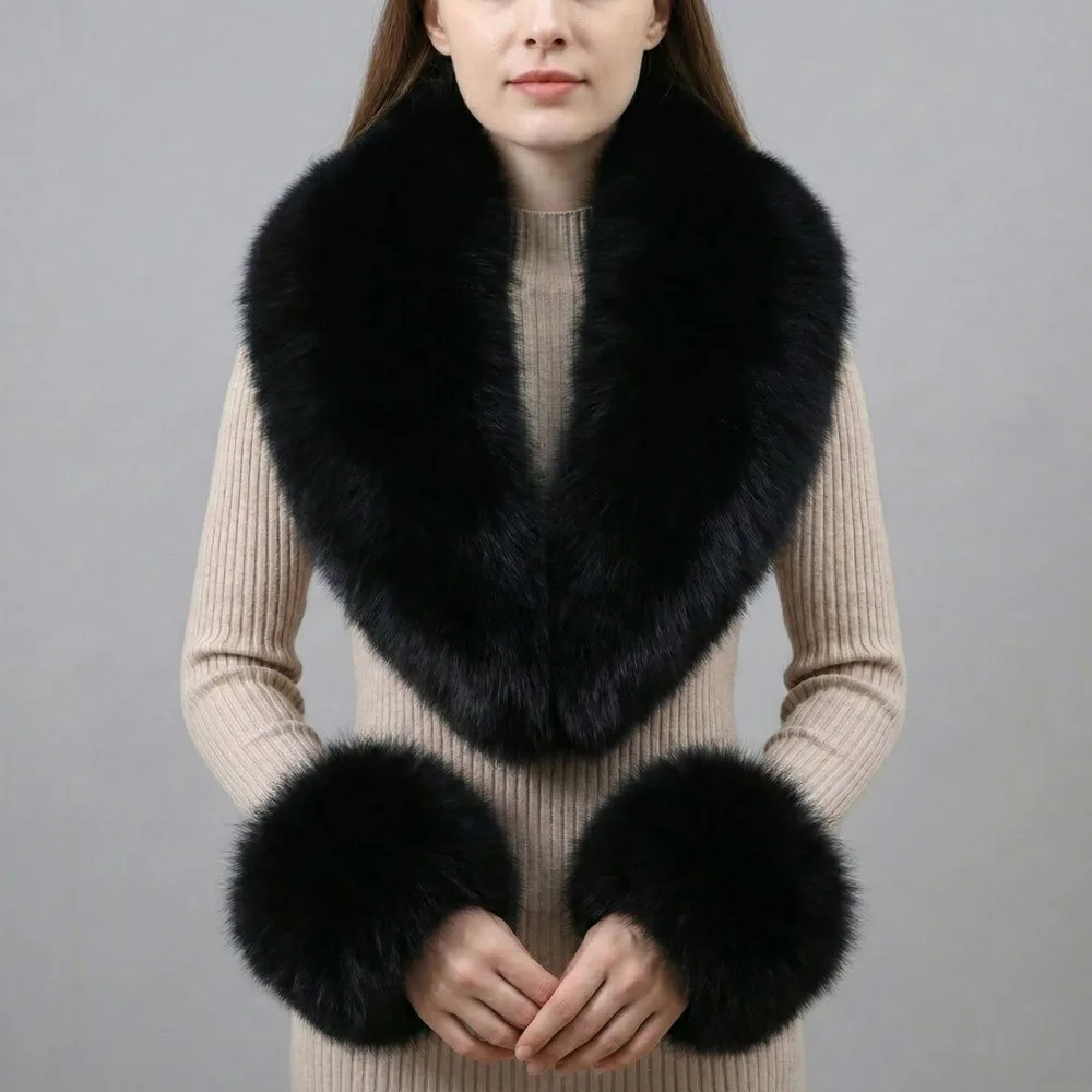 warm-texture-faux-fur-scarf-shawl-soft-touch-detachable-collar-cuffs-set-comfortable-lightweight-neck-warmer-wedding-banquet