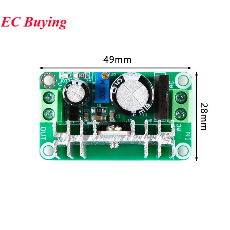 LM317 DC-DC Konverter Dapat Disesuaikan Modul Papan Sirkuit Step Down Buck Catu Daya Regulator Linier dengan Filter Penyearah LM317T