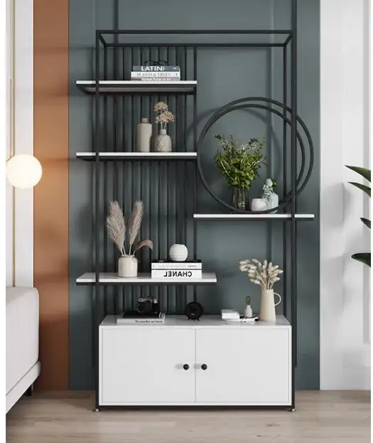 Iron art shelving floor-to-ceiling bookshelf living room porch partition decorative shelf