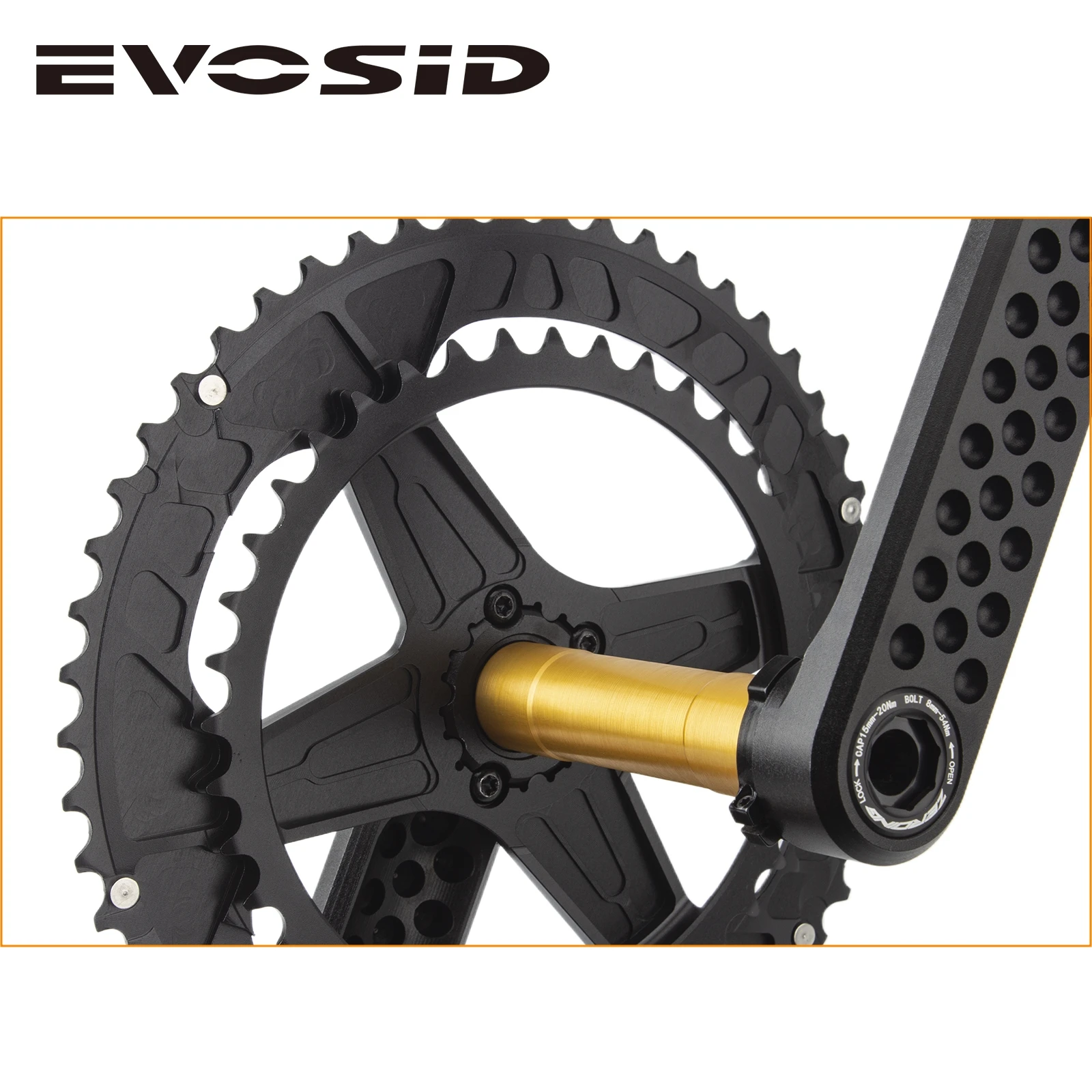 EVOSID Road Bike Crankset 165/170/175mm Ultralight Bike HollowTech Crank 52-36T With Bracket 12S Double Chainring for SHIMANO