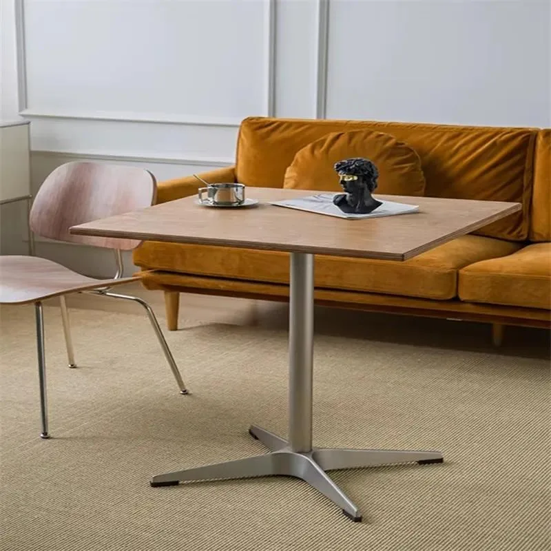 Commercial Aluminum Plywood Desktop Cafe Dining Table Bistro Restaurant Round Square Table