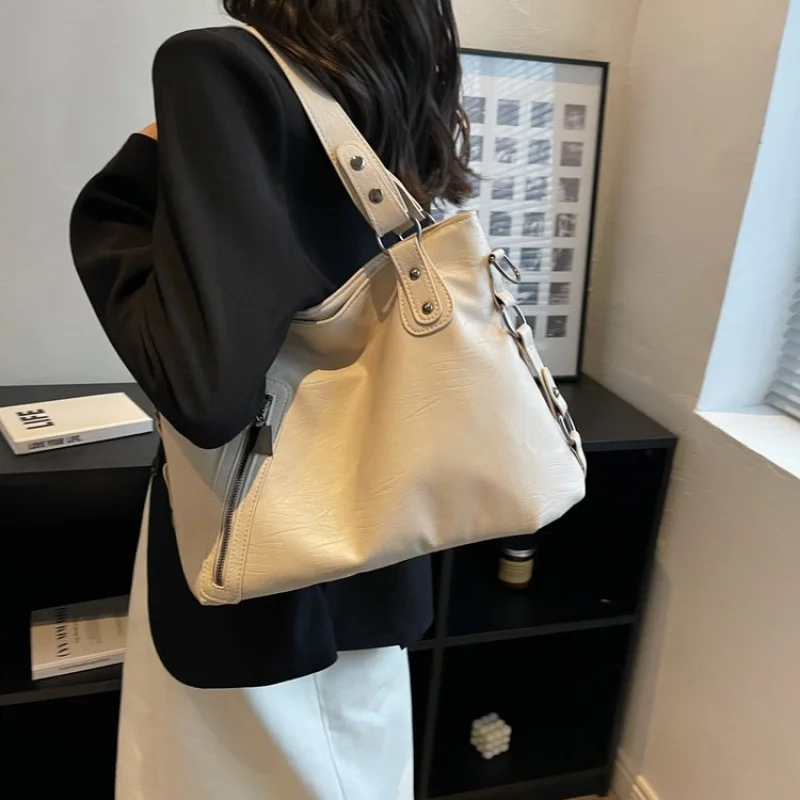 

Bold Color Block Tote Bag For Women Designer Inspired Leather Handbag With Contrasting Color Panels