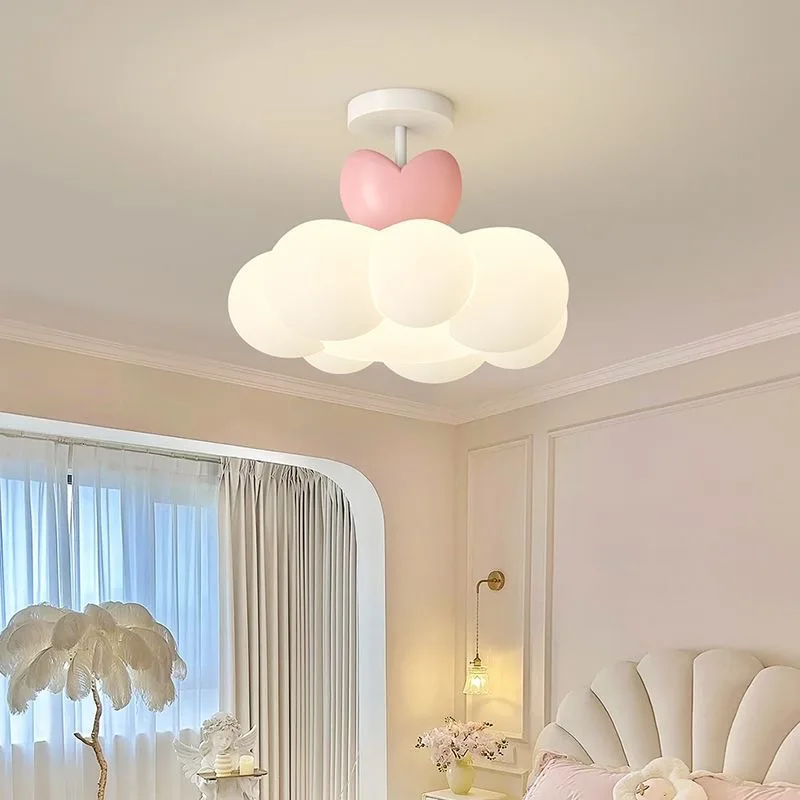 2024 Cloud Pendant Lamp Heart Crown Monkey Panda Children's Room Chandelier  Kids Bedroom Living Room Ceiling light Home Decor