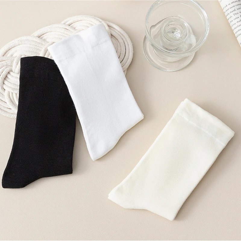 Japanese Women Cotton Socks Solid Color Casual Ice Silk Thin Scrunch Socks