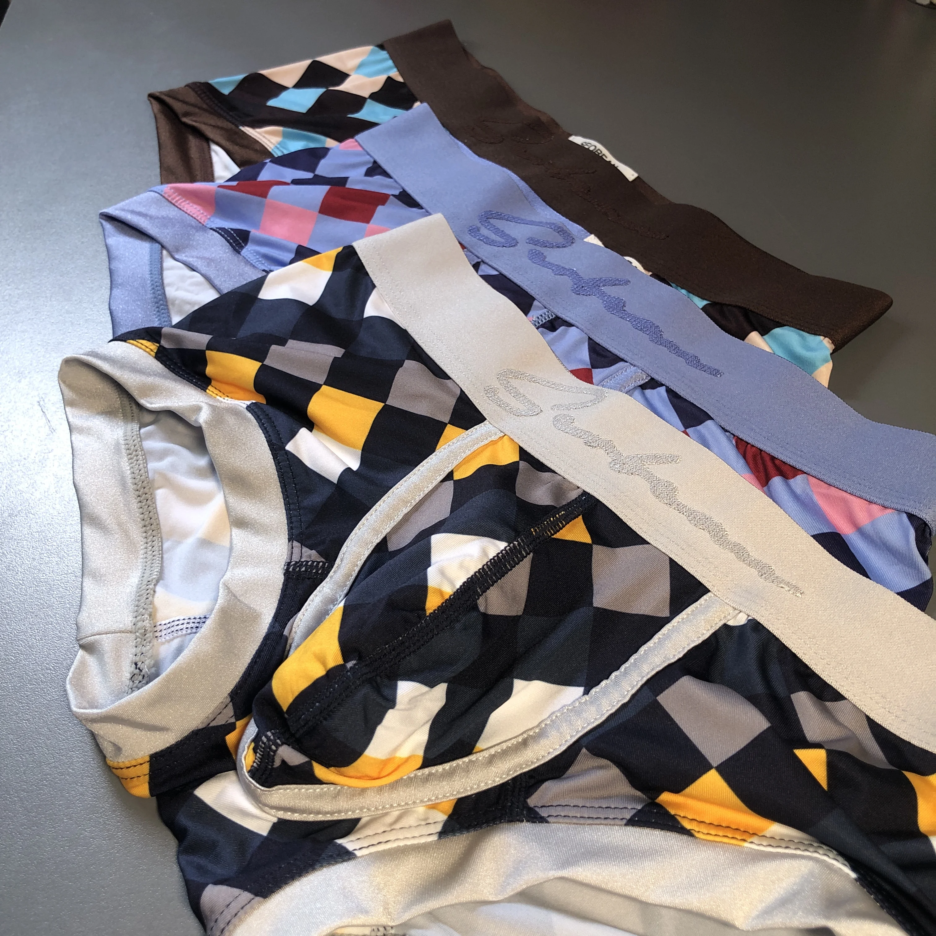 SEOBEAN Herren-Boxershorts mit niedrigem Bund, atmungsaktiv, kariertem Plaid-Print, trendige sexy Unterwäsche für junge Männer – Detail 13