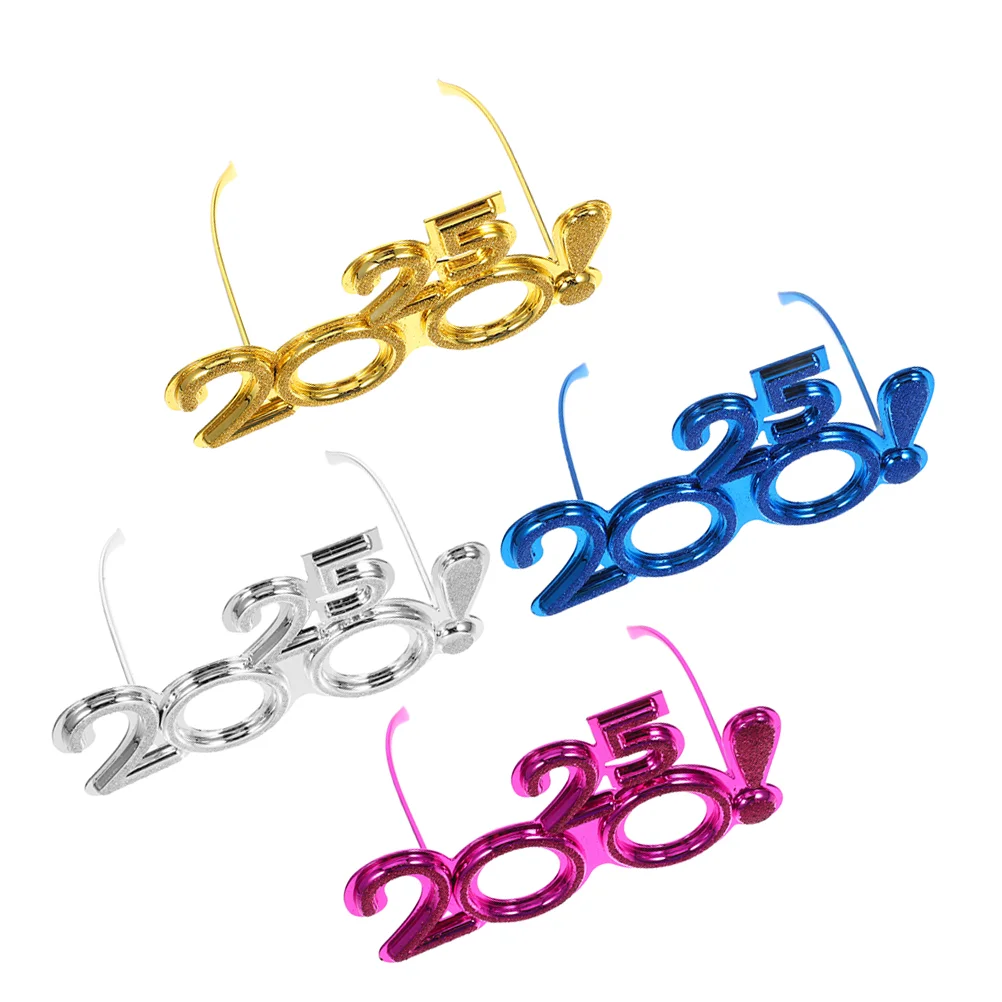 

4 Pcs Party Glasses New Year Sunglasses Eyeglasses Props Year's Eve 2025 Modeling Wear Years