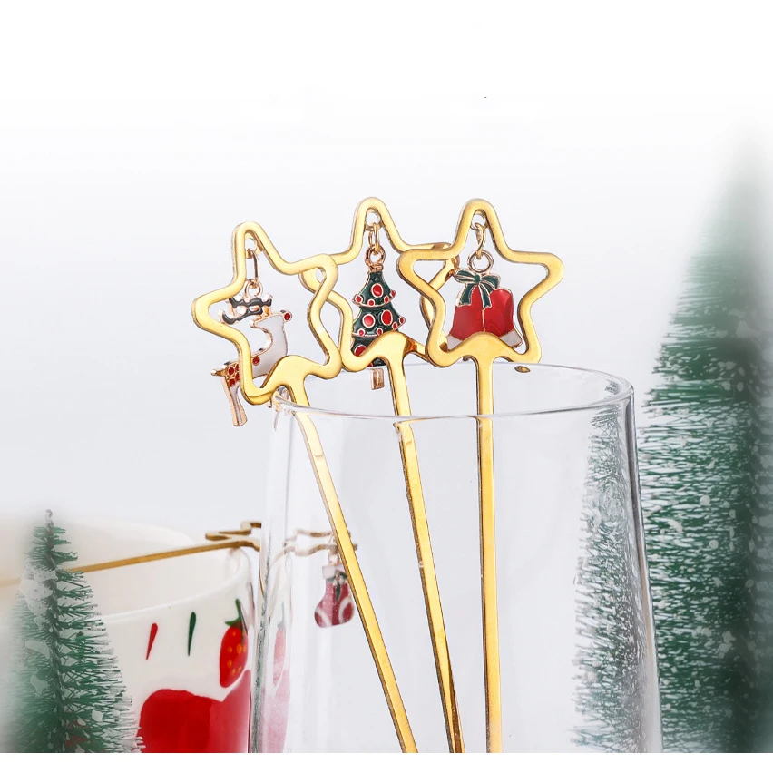 New Year Fork Lunch Fruit Spoon Accesorios Christmas Decoration and Table Accessories School Children Bento Decorating Camping