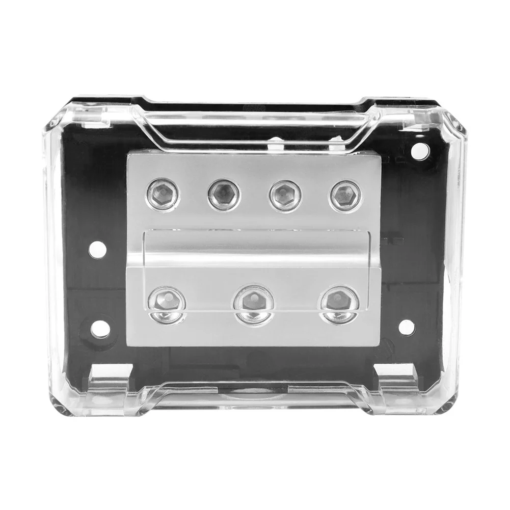 Aluminum and Brass Car Audio Power Supply Splitter 4 Way with 0 Gauge Input and 4 Gauge Outputs for Audio Systems