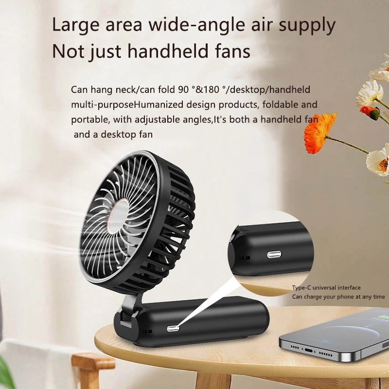 Mini Handheld Small Fan Portable Portable Silent Office Desk Student On Dormitory Charging 4000mAh Outdoor Hand Holding Fan