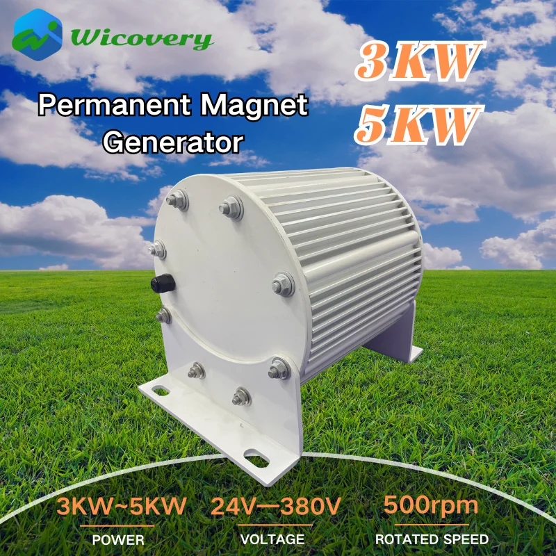 3KW 5KW PMG Wind Turbine Generator 48V 96V 110V 500Rpm DC Power Magnetic Dynamo Water Turbine Hydro Alternator Free Energy