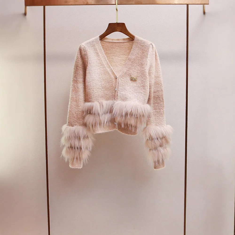 Ele ort Gestrickte V-Ne Pullover Koreanische Sle Süße Pendeln Wind Polyester Faser Lange Sve Herbst Neue Ankunft frauen C...