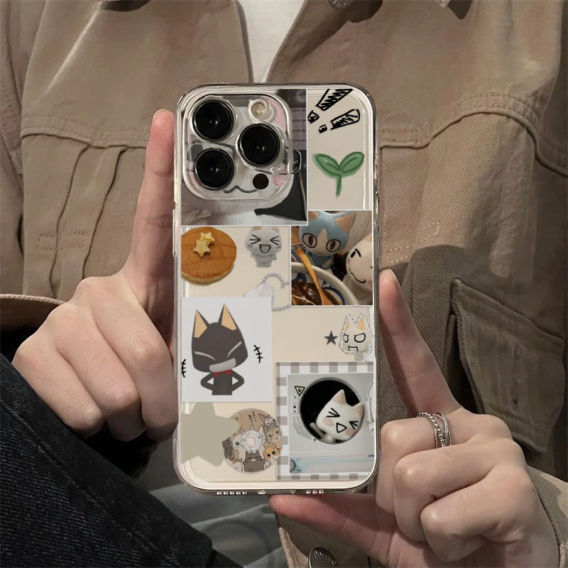 INS Cute Toro Inoue Cat Clear Case per Samsung A73 A72 A71 A55 A52 A51 A50 A35 A33 A32 A31 A30 A24 A23 A22 A13 A12 A05 5G Cover