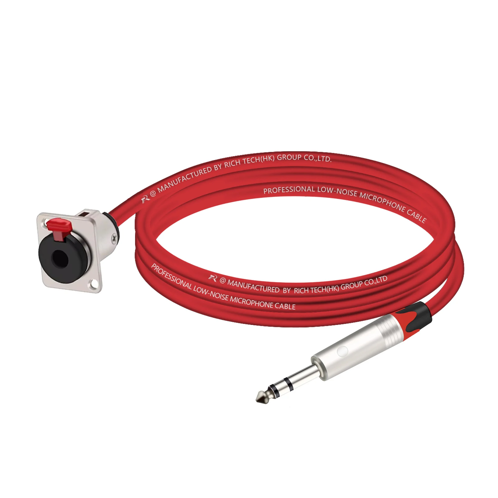 1Pc D-Type 1/4 Inch Trs Vrouwelijke Paneelbevestiging Naar 6.35Mm Mannelijke Stereo Jack Kabel Luidspreker Hoofdtelefoon Verlengingsadapter Snoer 0.2M-15M - afbeelding 1